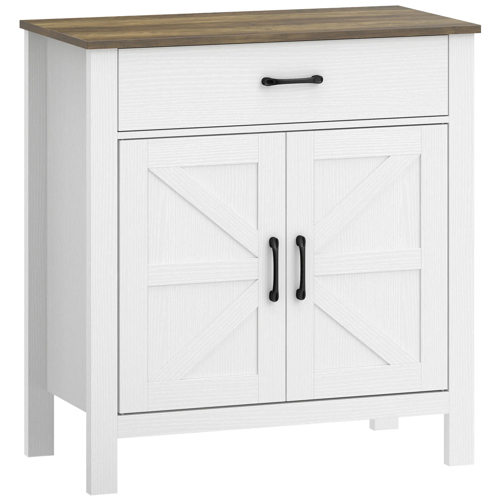 Komoda kaimiško stiliaus MDF plokštė 77x39x82 cm balta