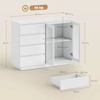 Komodos matmenų schema: 120x40x91 cm, stalčius 55x28,7x17,4 cm