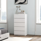 Komoda su 5 stalčiais, 55 × 34 × 100 cm, balta