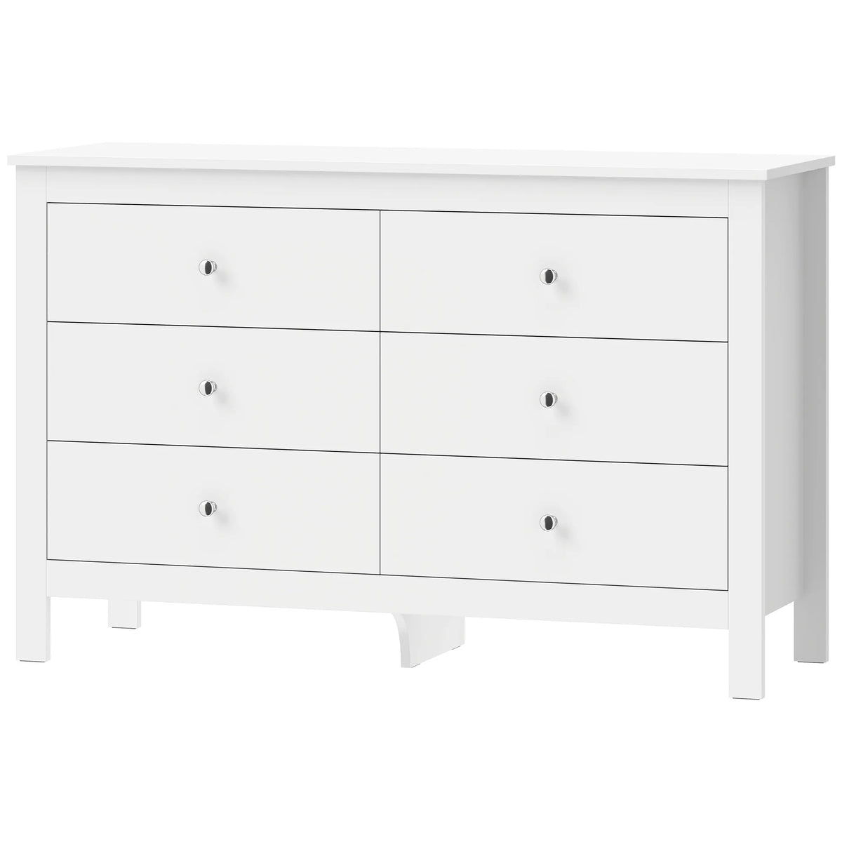 Komoda su 6 stalčiais, 118 × 39,5 × 75,5 cm, balta