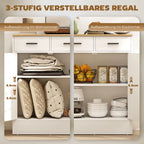 Komoda su stalčiais, 68,6 x 35 x 90,3 cm, balta ir natūralios medienos