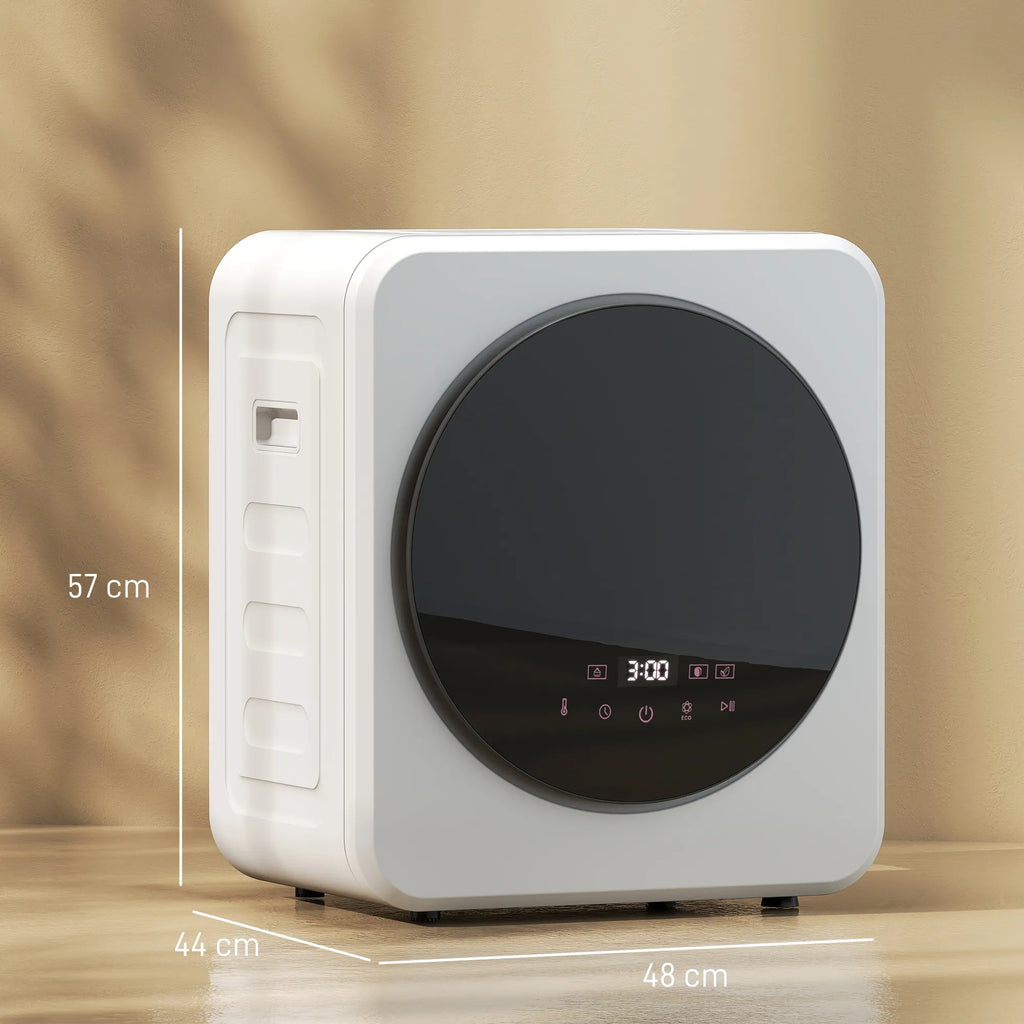 Kompaktinis drabužių džiovintuvas 4 kg 800 W su nerūdijančio plieno būgnu baltas