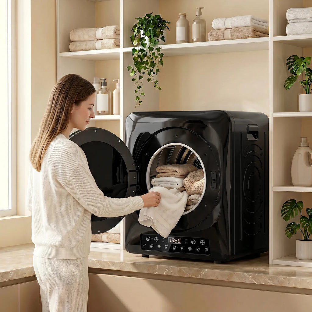 Kompaktinis džiovintuvas 1000 W su jutikliais 5 kg, juodas