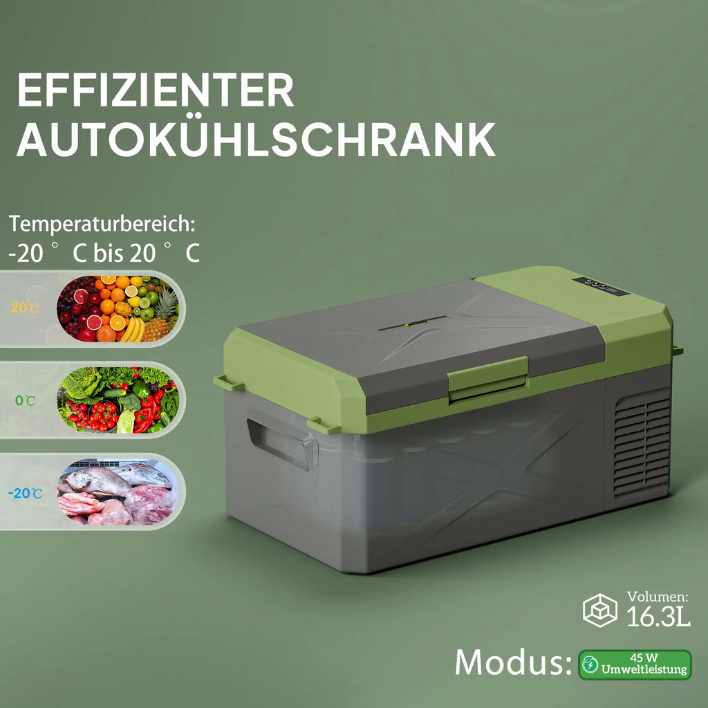Kompresinė šaltkrepšio dėžė 16,3 l, pilkai žalia