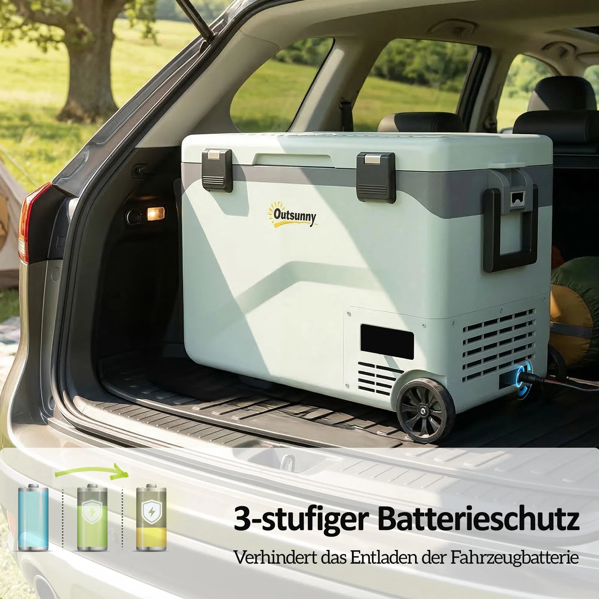 Kompresorinis automobilinis šaldytuvas 42,5L -20℃ su Bluetooth žalias
