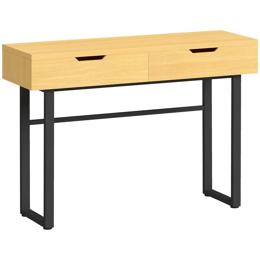 Konsolinis staliukas su 2 stalčiais, 110 cm, rudas