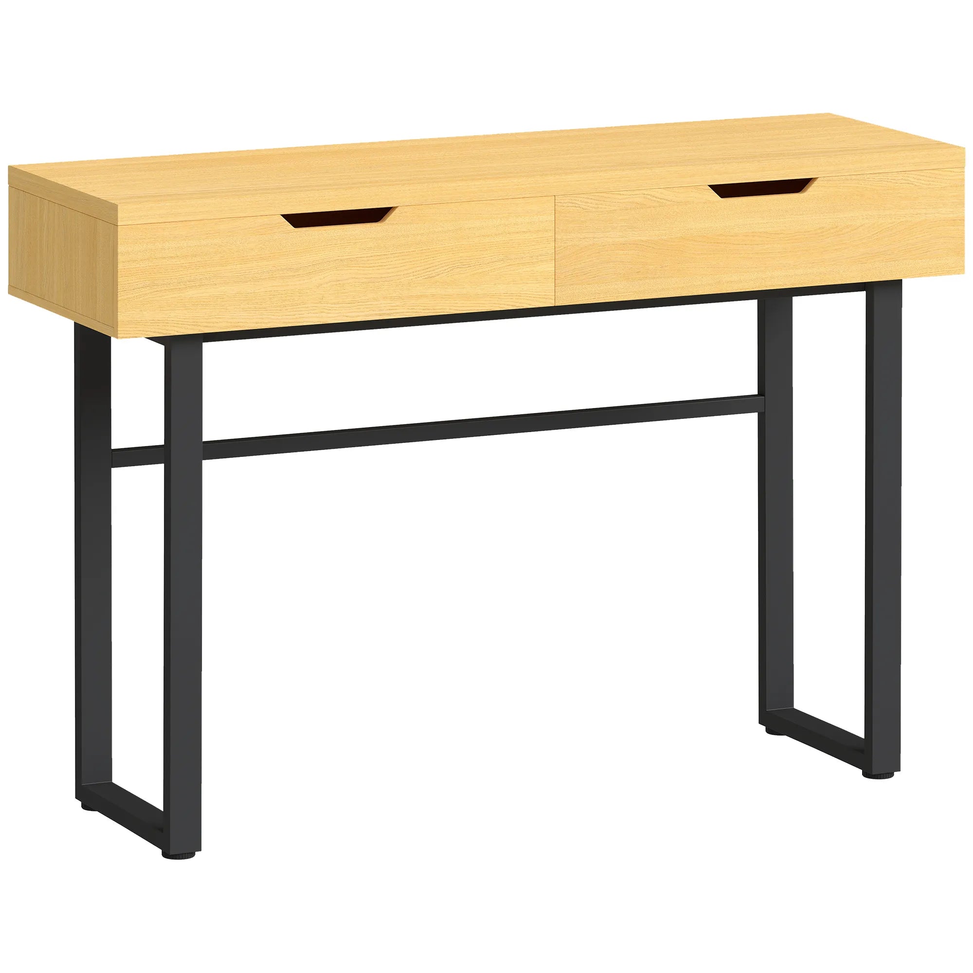 Konsolinis staliukas su 2 stalčiais, 110 cm, rudas