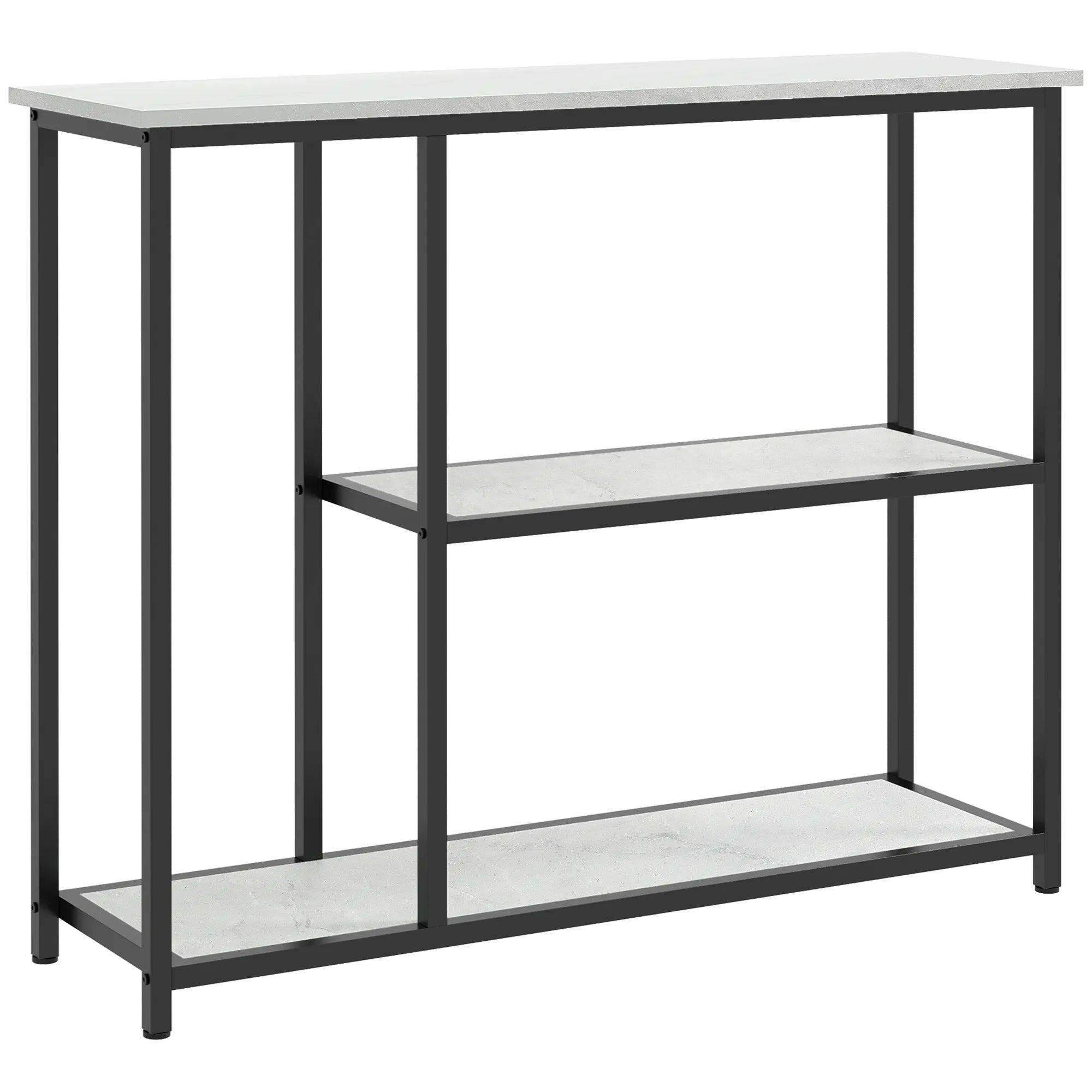 Konsolinis staliukas su lentynomis, 100 x 30 x 80 cm, baltas