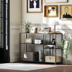 Konsolinis staliukas su lentynomis, 110 × 30 × 75 cm, juodas