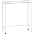 Konsolinis staliukas su marmuro imitacijos stalviršiu, 75 x 24 x 76 cm, baltas
