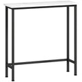 Konsolinis staliukas su marmuro imitacijos stalviršiu 75x24x76 cm juodas
