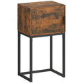 Konsolinis staliukas su spintele, industrinio stiliaus, 40x30x76 cm, rudas