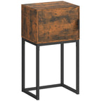 Konsolinis staliukas su spintele, industrinio stiliaus, 40x30x76 cm, rudas