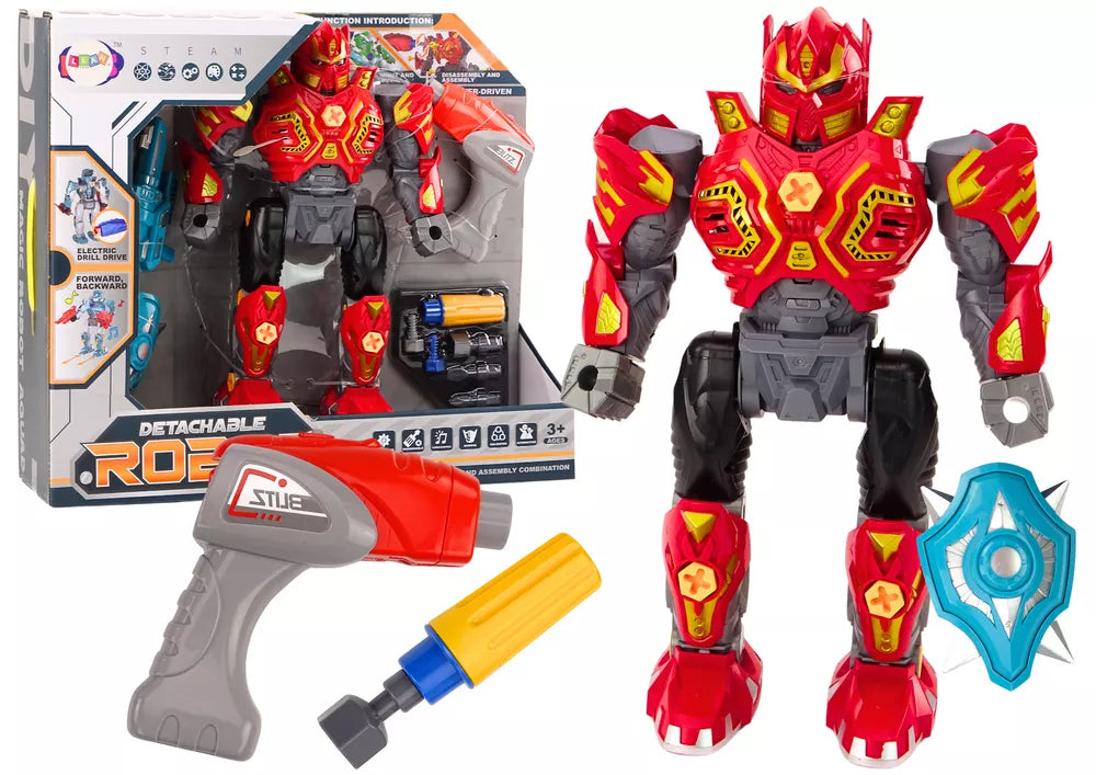Konstruojamas robotas Robo-Driver, 3 metų vaikams, raudonas