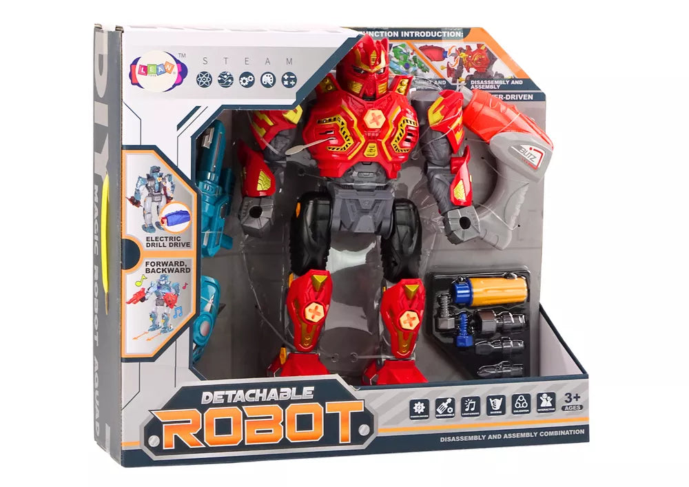 Konstruojamas robotas Robo-Driver, 3 metų vaikams, raudonas