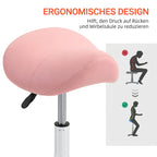 Kosmetologinė balno formos kėdė su ratukais, reguliuojamo aukščio 49-61 cm, rožinė