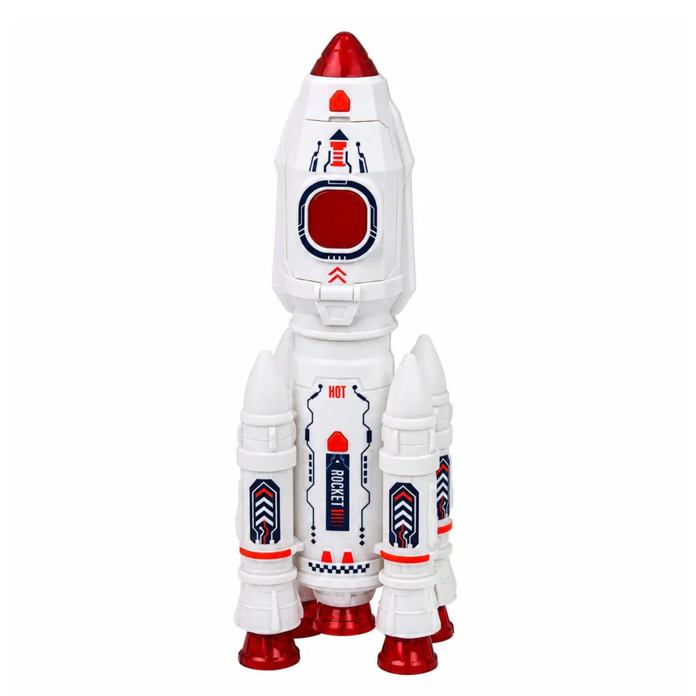 Kosminis rinkinys su raketomis, erdvėlaiviu ir astronautais