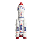 Kosminis žaislų rinkinys su raketa, erdvėlaiviu ir astronautais