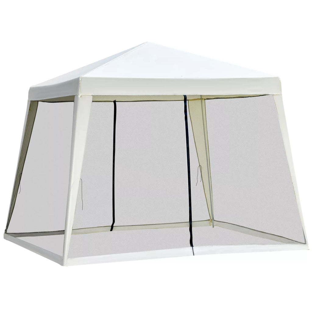 Sodo paviljonas Paviljonas Šventinis palapinė Vėtrinė palapinė su moskitine tinkleliu Metalo + poliesterio kreminės spalvos 3 x 3 m