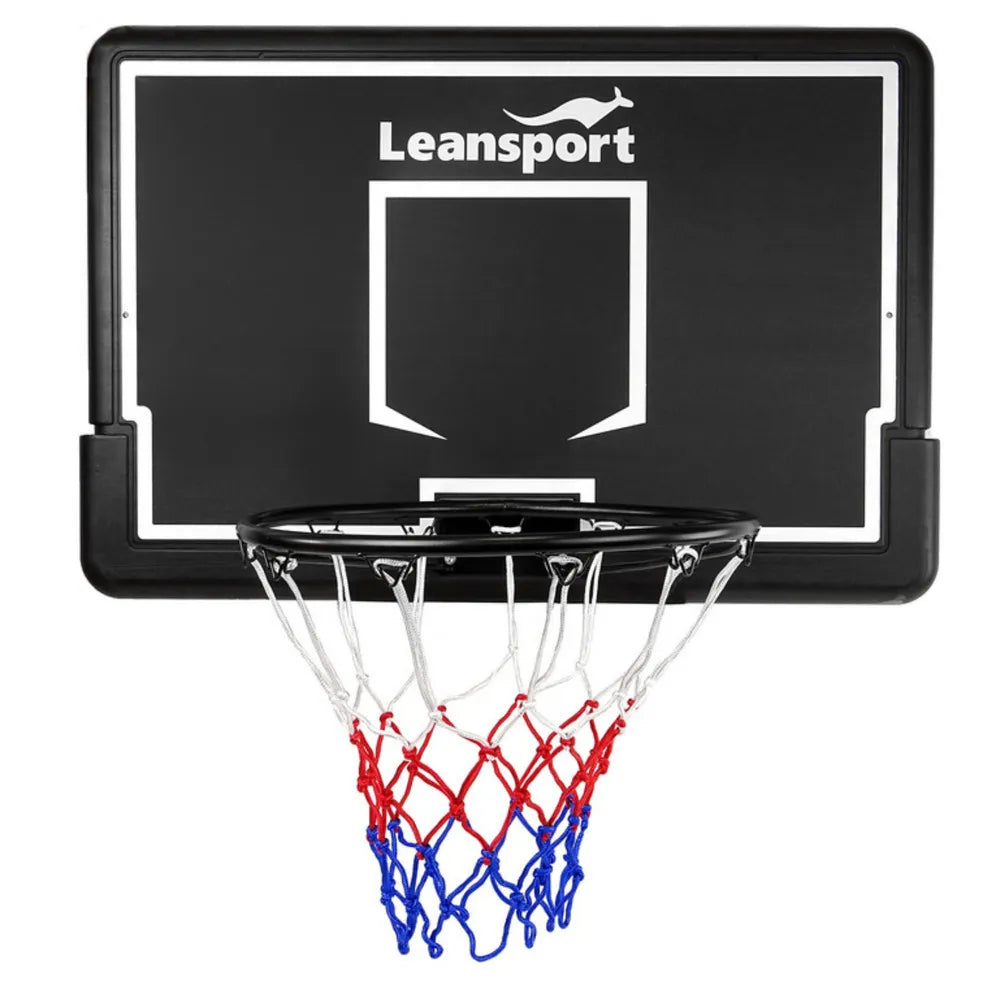 Krepšinio stovas sieninis Leansport, 92 × 62 cm, su lanku ir tinkleliu