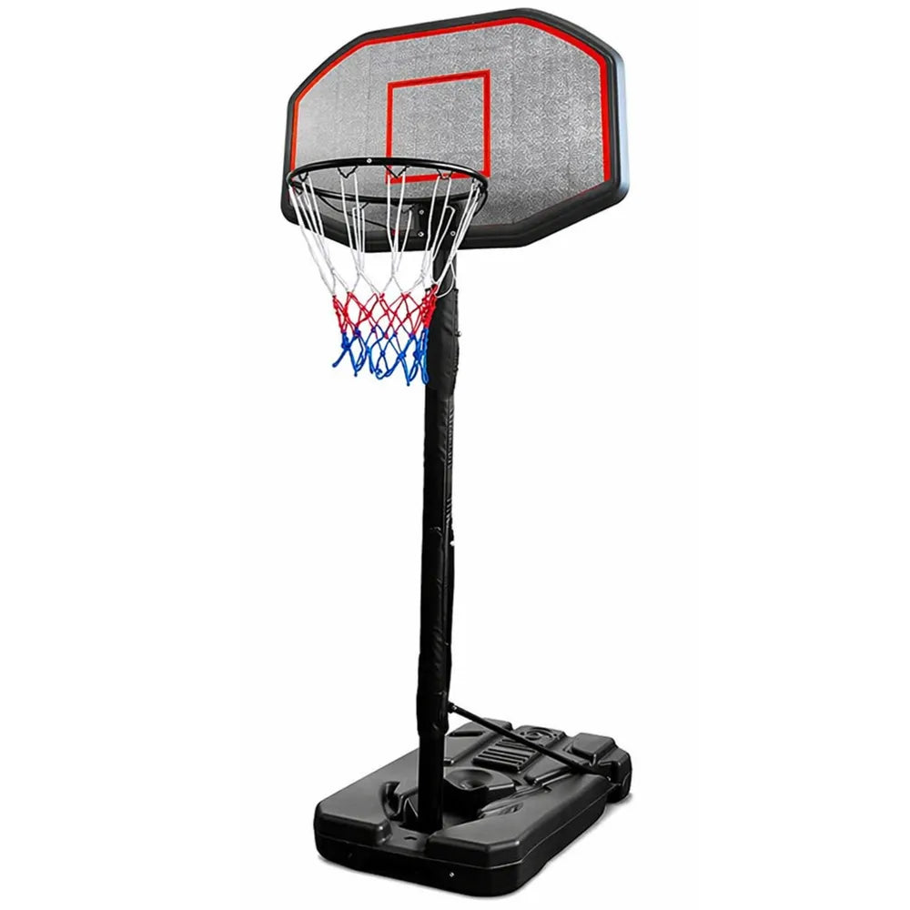 Krepšinio stovas su kamuoliu ir tinkleliu, reguliuojamas aukštis, 115 cm, juodas