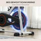 Kūno rengybos dviratis treniruoklis su reguliuojamu pasipriešinimu, iki 120 kg, baltas/juodas
