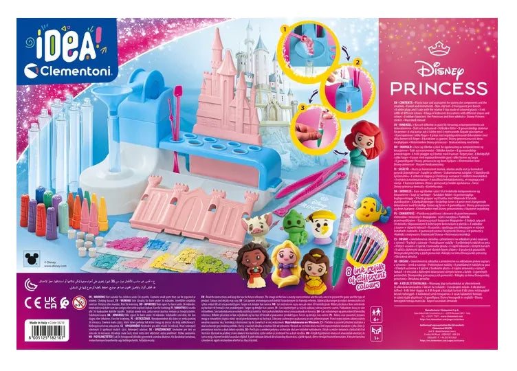 Kūrybinis rinkinys rašiklių gamybai Clementoni Disney Princess, 8 vnt., 50+ priedų
