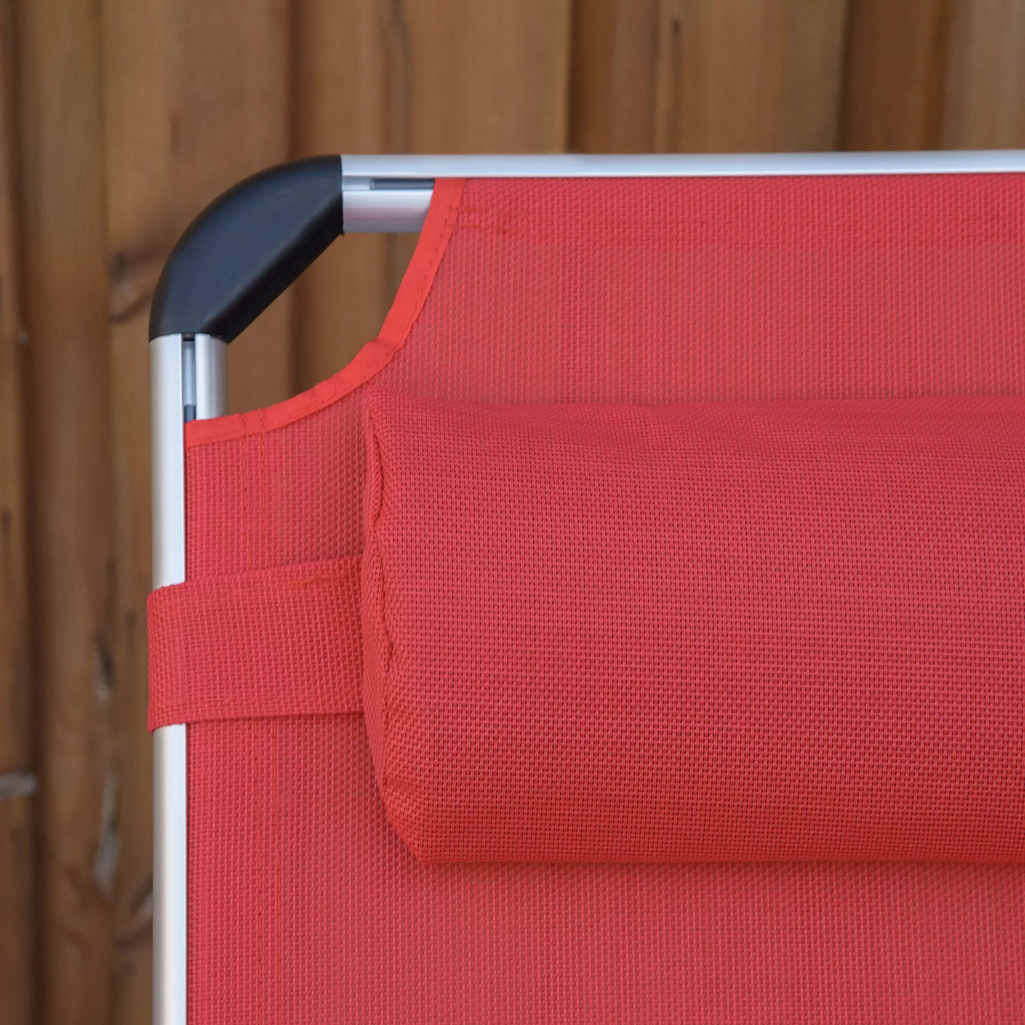 Sulankstomas gultas su pagalve Gultas su 4 pakopų reguliuojamu atlošu Kempingo gultas, kurio apkrova iki 120 kg, skirtas lauko parkui, sodui, raudonas