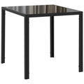 Kvadratinis valgomojo stalas 4 asmenims, 75 × 75 × 75 cm, juodas