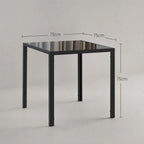 Kvadratinis valgomojo stalas 4 asmenims, 75 × 75 × 75 cm, juodas