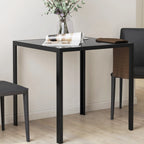 Kvadratinis valgomojo stalas 4 asmenims, 75 × 75 × 75 cm, juodas