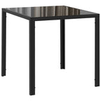Kvadratinis valgomojo stalas 4 asmenims, 75 × 75 × 75 cm, juodas