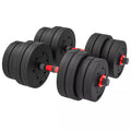 2 viename Hantelių rinkinys 30 kg, reguliuojama trumpoji ir ilgoji štanga, profesionalus "Dumbbell" jėgos treniruoklis, juodos spalvos