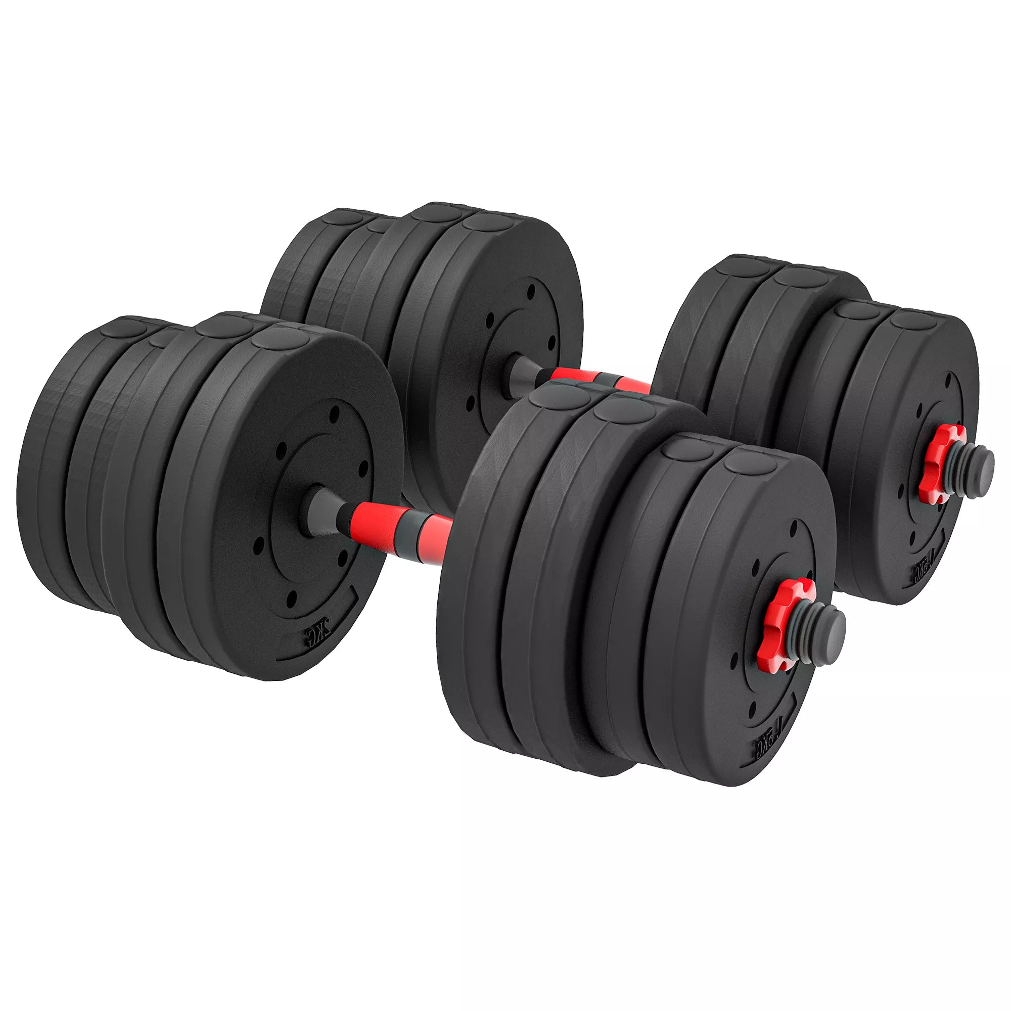 2 viename Hantelių rinkinys 30 kg, reguliuojama trumpoji ir ilgoji štanga, profesionalus "Dumbbell" jėgos treniruoklis, juodos spalvos