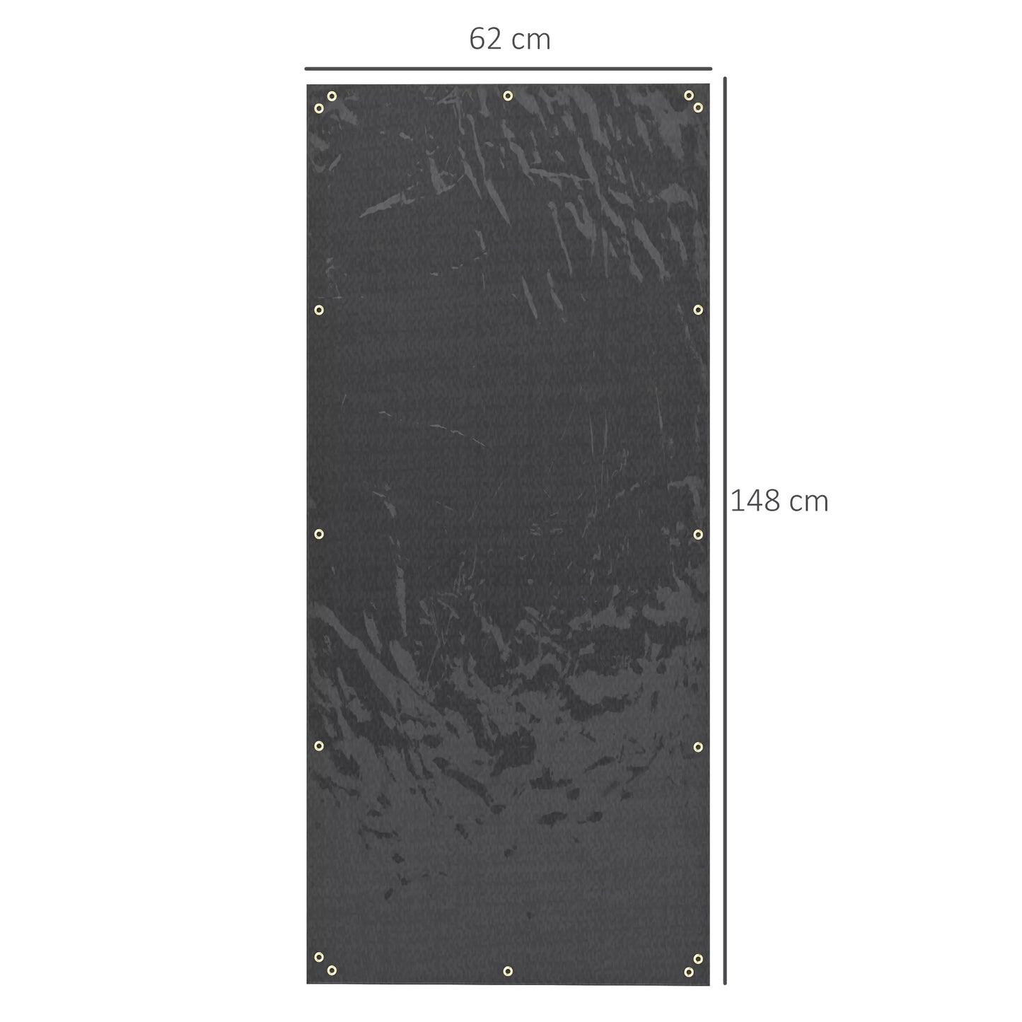 Dangtis malkų lentynai, 2 vnt. komplektas, atsparus oro sąlygoms ir dulkėms, 148 x 62 cm, juodas