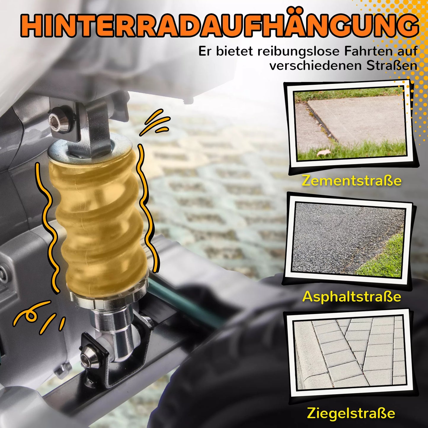 Elektrinis motociklas vaikams, 12V vaikiškas motociklas su muzika, vaikiška transporto priemonė su atraminiais ratukais, 3-6 metai, Oranžinis