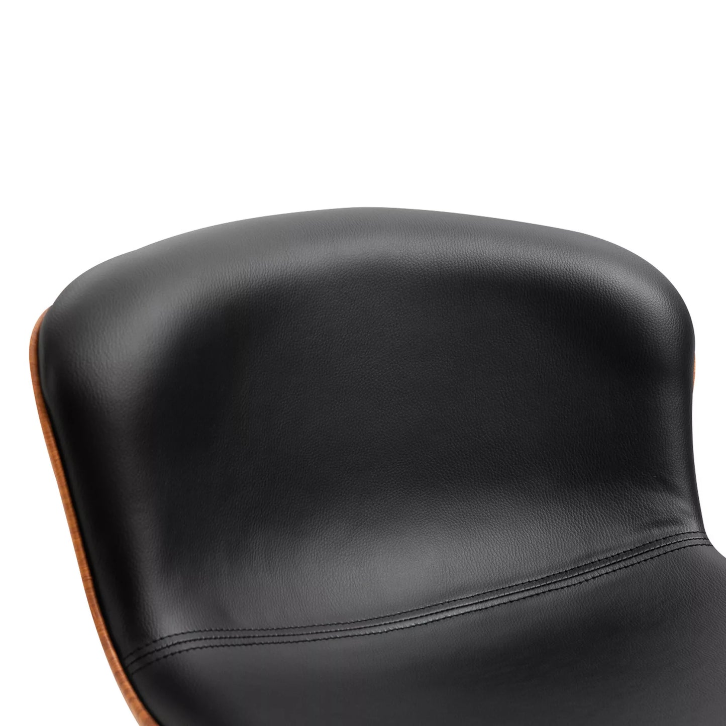 2 vnt. rinkinys baro kėdžių su atrama kojoms, baro kėdė su atlošu, bistrot kėdė, valgomojo kėdė, reguliuojamo aukščio, pasukama, dirbtinė oda, juoda, 46 x 53,5 x 85-106 cm