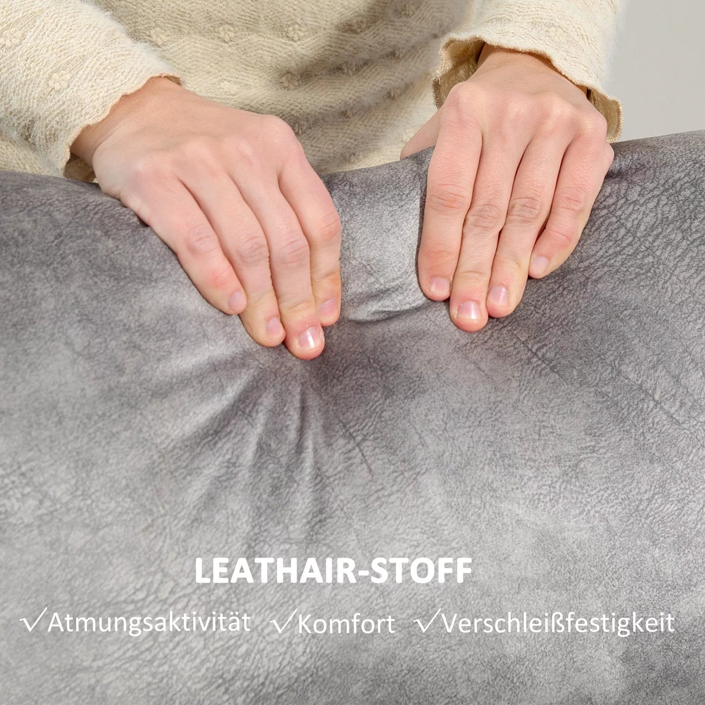 Dviejų vietų fotelis, poilsio fotelis su reguliuojama dviguba atlošimo dalimi ir kojų atrama, skirtas svetainei, pilkas audinio apmušalas