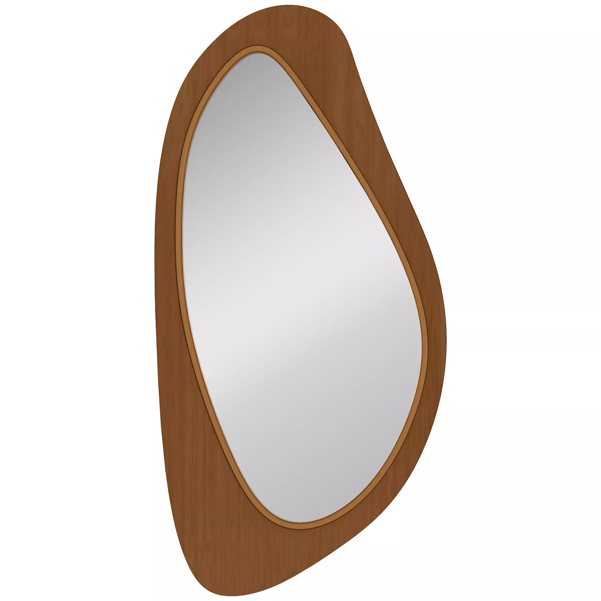 Sieninis veidrodis, veidrodis su pušies faneros rėmu miegamajam ir svetainei, stiklas ir pušies fanera, 91,5x45x3 cm, natūrali medžio spalva