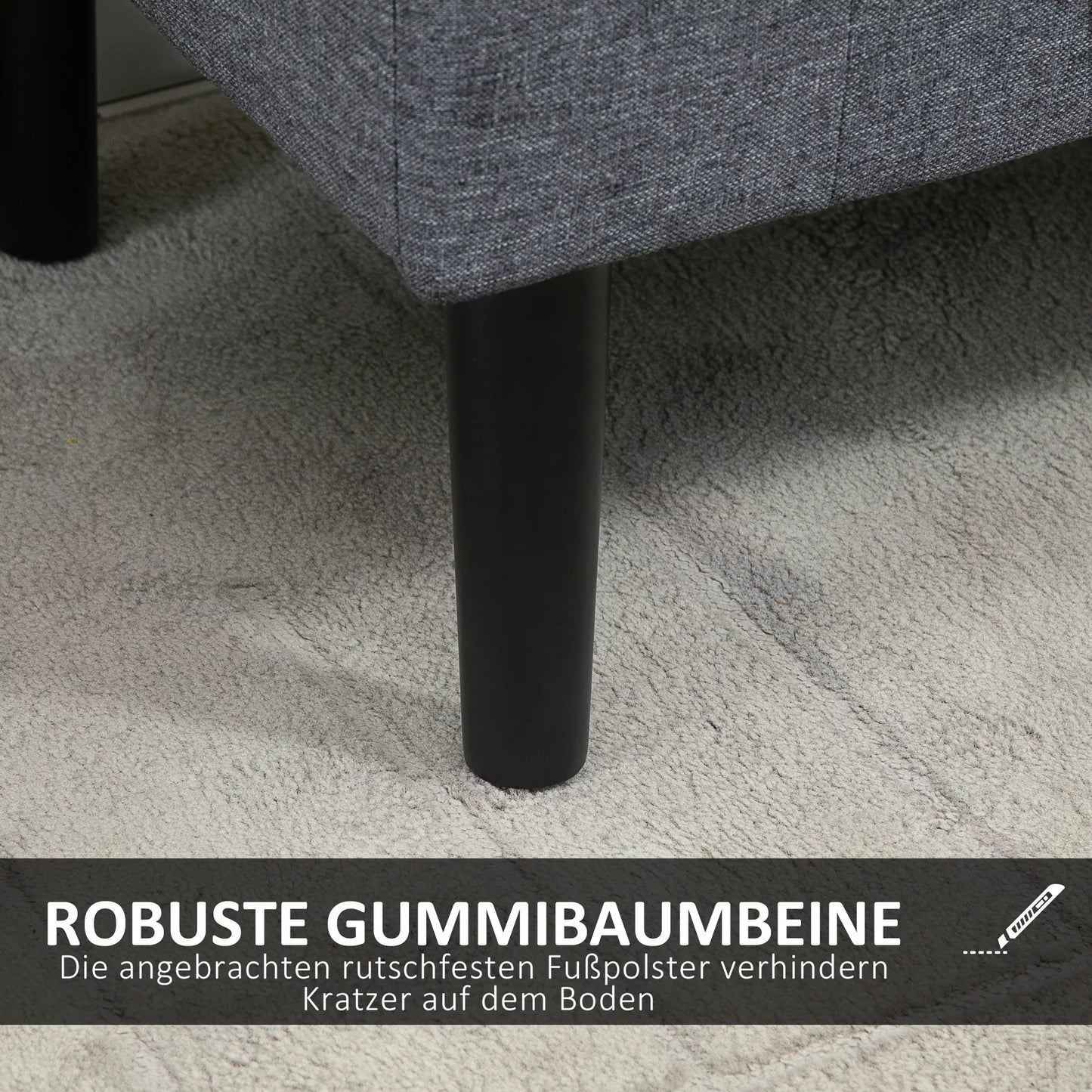 Sėdynė su daiktadėže, paminkštinta sėdynė, atlaiko iki 130 kg, lininė išvaizda, kaučiukmedžio mediena, 116 x 44 x 58 cm, šviesiai pilka