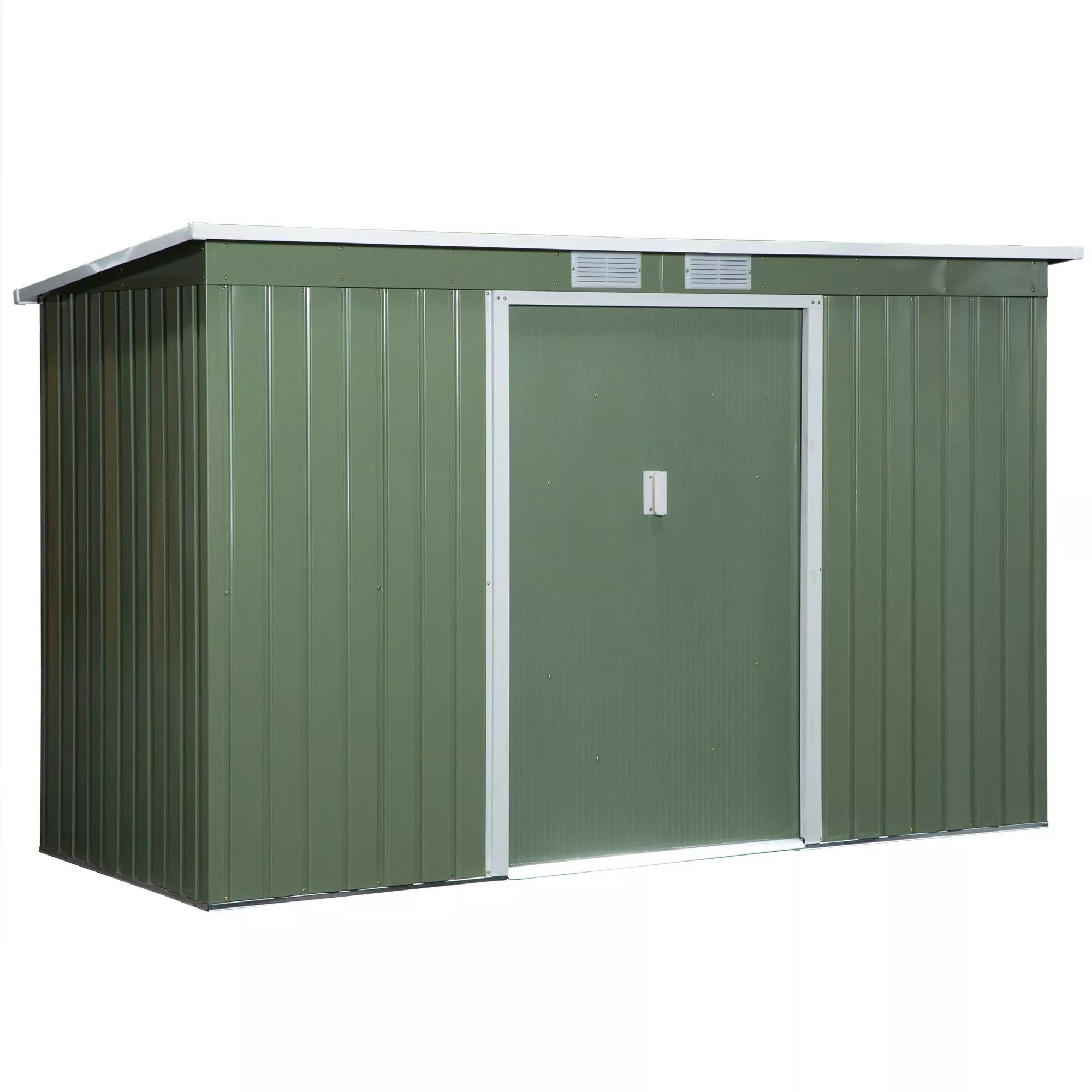 Sodo namelis metalinis su stumdomomis durimis 280x130x172 cm, šviesiai žalias