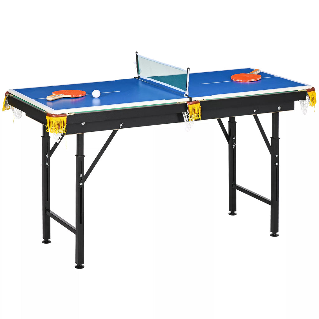 Daugiafunkcis žaidimų stalas Best Sporting 2-in-1, reguliuojamas, 140x63 cm, mėlynas/žalias