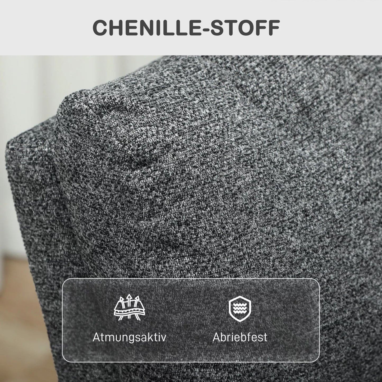 Poilsio krėslas, reguliuojamas atlošiamas krėslas su pritaikoma kojų atrama, modernus svetainės krėslas su audinio apmušalu, pilkas