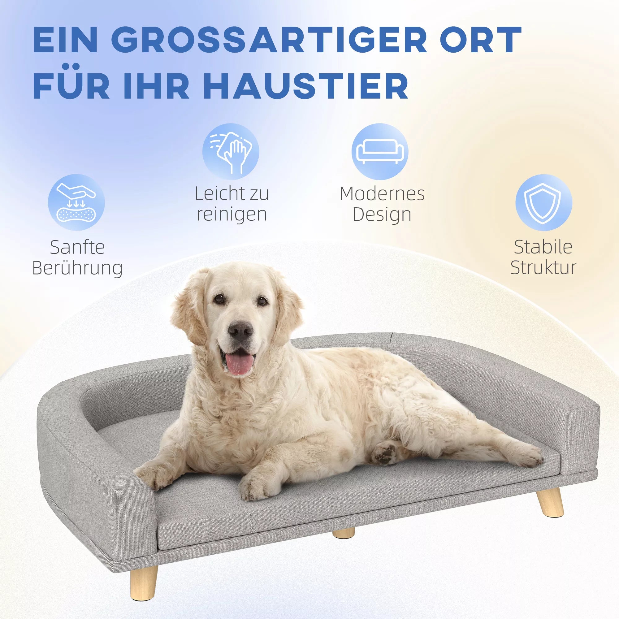 Sofa augintiniams, iki 30 kg šunims, 98 x 67 x 25 cm, pilka