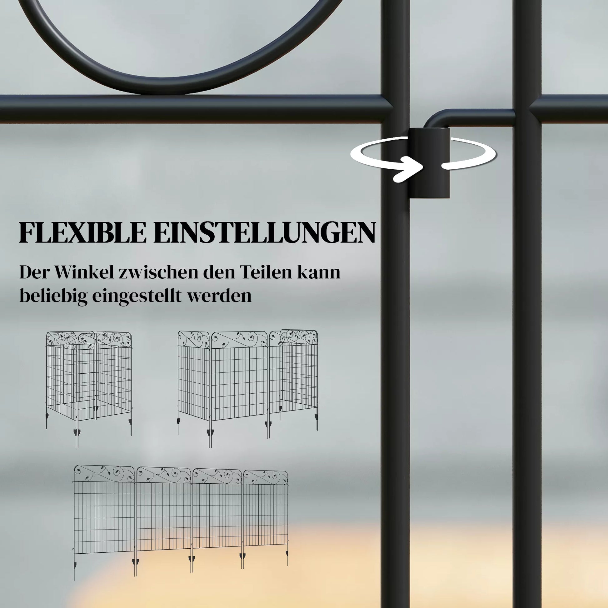 Sodo tvora Tinklinė tvora, vintage dizainas, atspari atmosferos poveikiui, 3,52 x 1,1 m, juoda