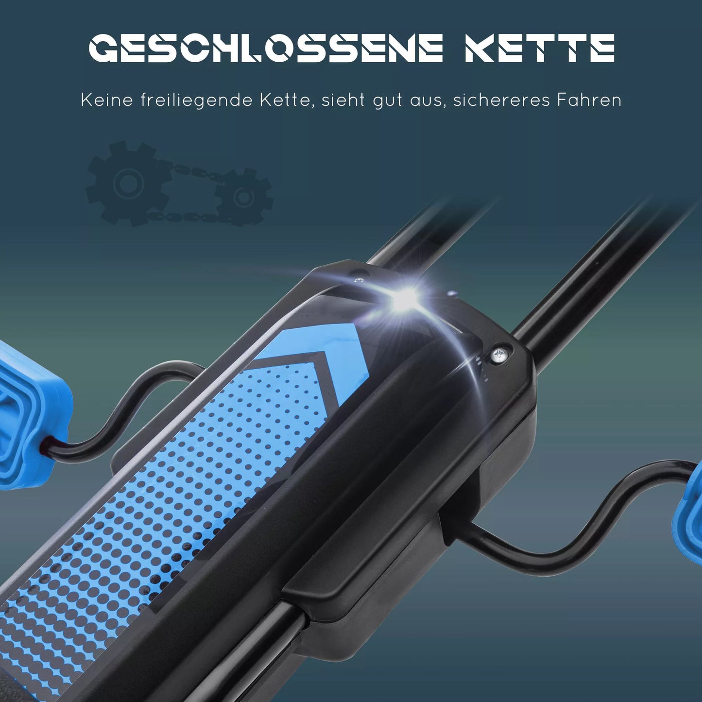 Vaikariškas kartingas su pedalais, reguliuojama sėdyne, skirtas naudoti lauke ir viduje, nuo 5 metų, mėlynas+juodas, 121 x 58 x 61 cm