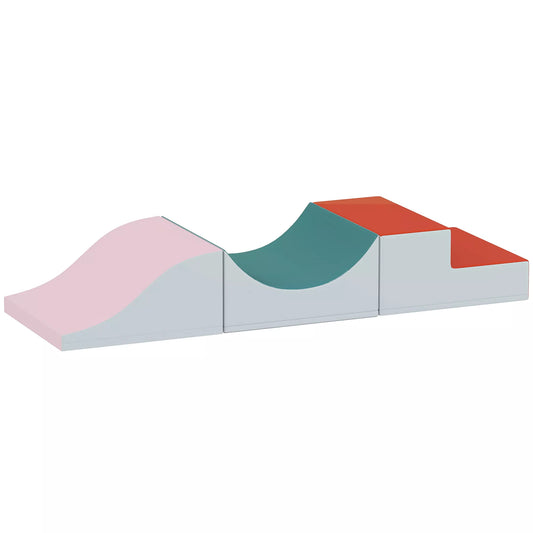 3 dalių laipiojimo ir ropojimo rinkinys mažyliams, dirbtinė oda, putplastis, šviesiai pilka