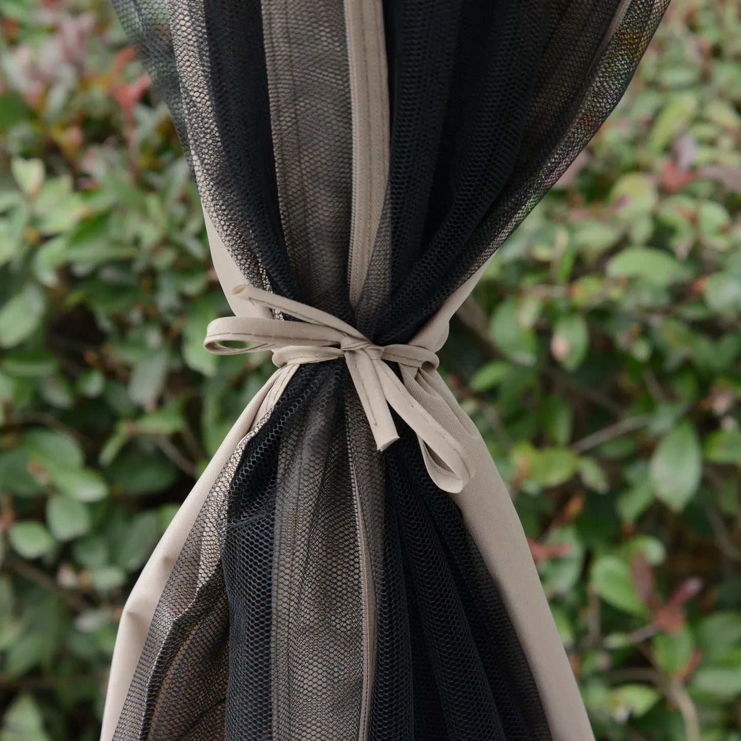 Sodo paviljonas / Palapinė vakarėliams su 4 šoninėmis sienelėmis, atsparus oro sąlygoms, metalas + poliesteris, pilka, 2,94 x 2,94 x 2,65 m