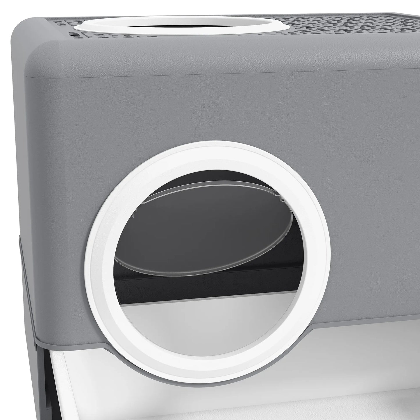 Katilių kraiko dėžutė, 2 išėjimai, išimamas dugno padėklas, 52 x 41 x 38,5 cm, Pilka