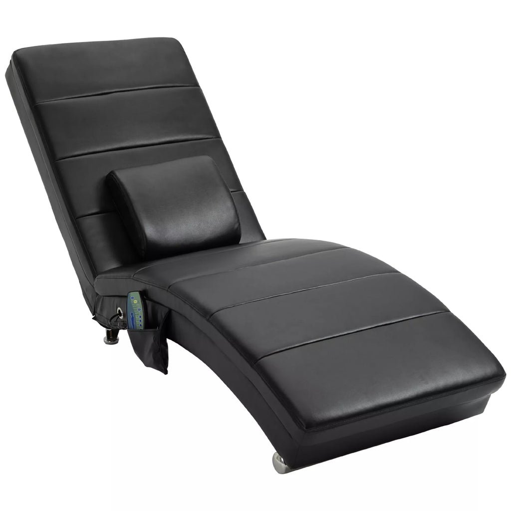 Relax kėdė su masažo funkcija Poilsio kėdė Ergonomiška aukšta atlošimo dalis, su masažo funkcija ir pagalvėlėmis su Zero-G dizainu Poilsio kėdė Dirbtinė oda Metalas Putplastis Juoda 58 x 163 x 87 cm